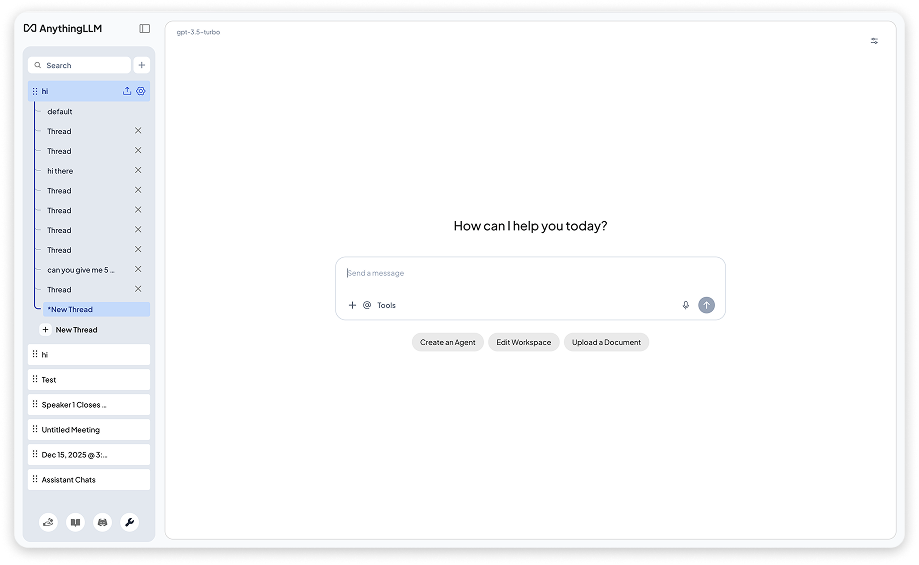 AnythingLLM running on device