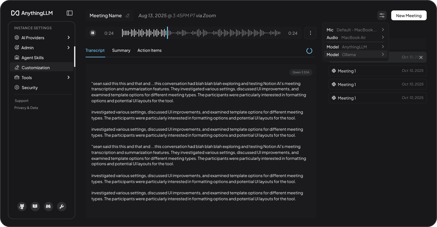 Every call. Transcribed. Summarized. On device.